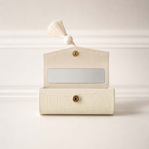 White Tassel Lipstick Case