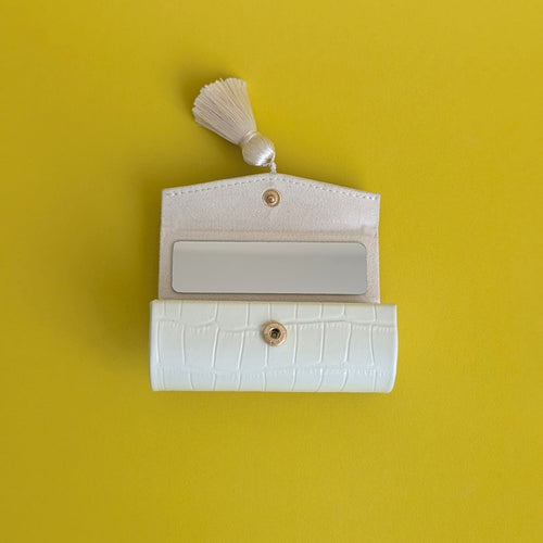 White Tassel Lipstick Case